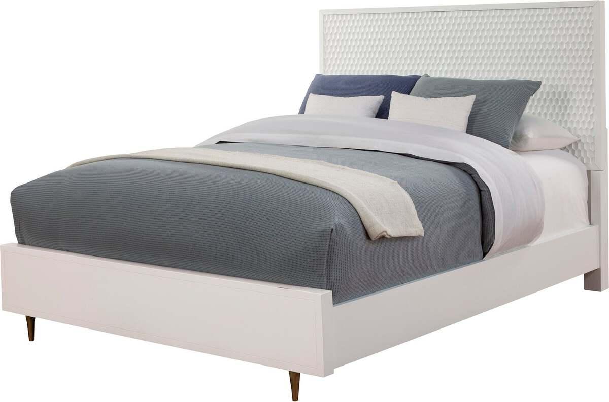 Alpine Furniture Beds - White Pearl Queen Panel Bed