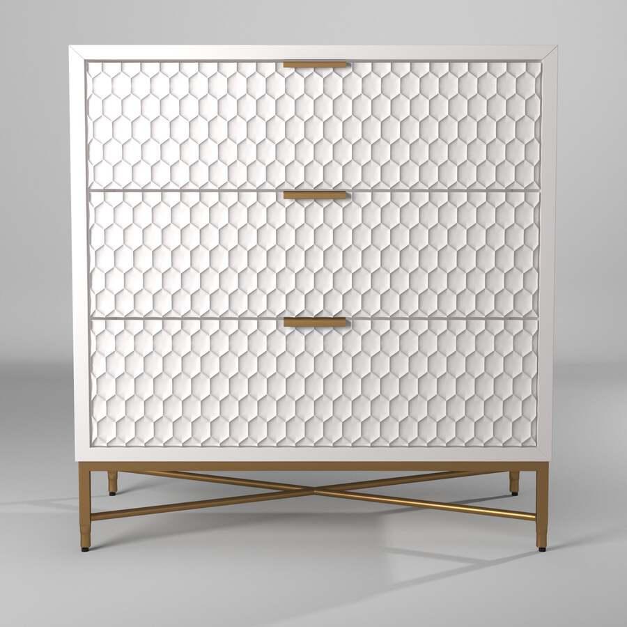 Alpine Furniture Chest of Drawers - White Pearl Small Chest