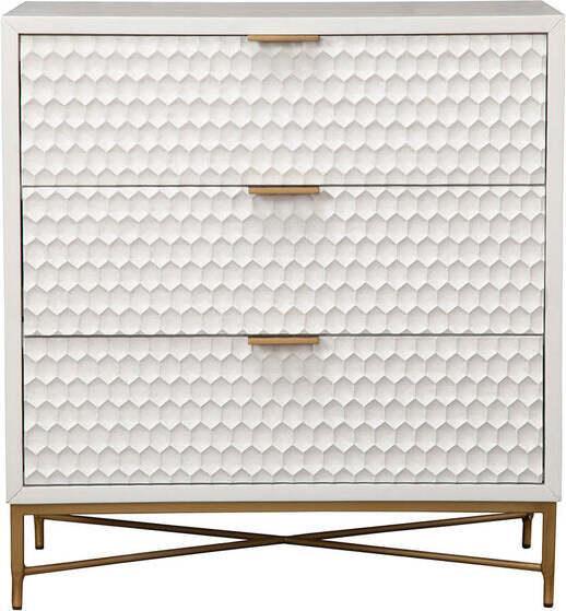 Alpine Furniture Chest of Drawers - White Pearl Small Chest