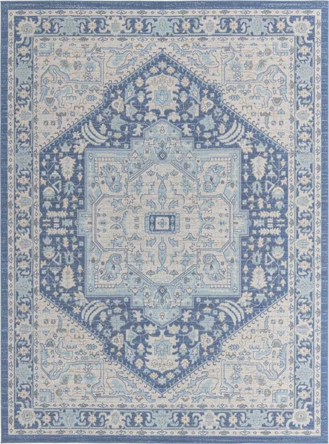 Unique Loom Indoor Rugs - Whitney Coastal 10x14 Rectangular Rug French Blue