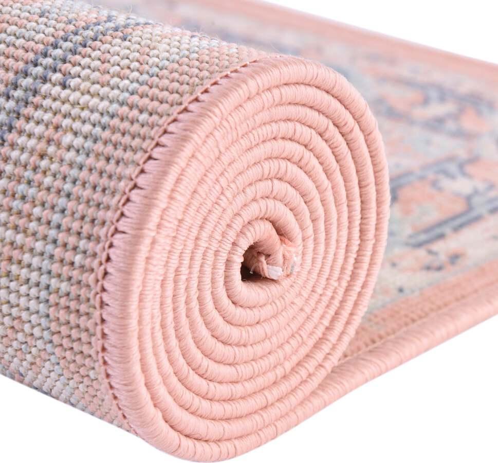 Unique Loom Indoor Rugs - Whitney Coastal 10x14 Rectangular Rug Powder Pink