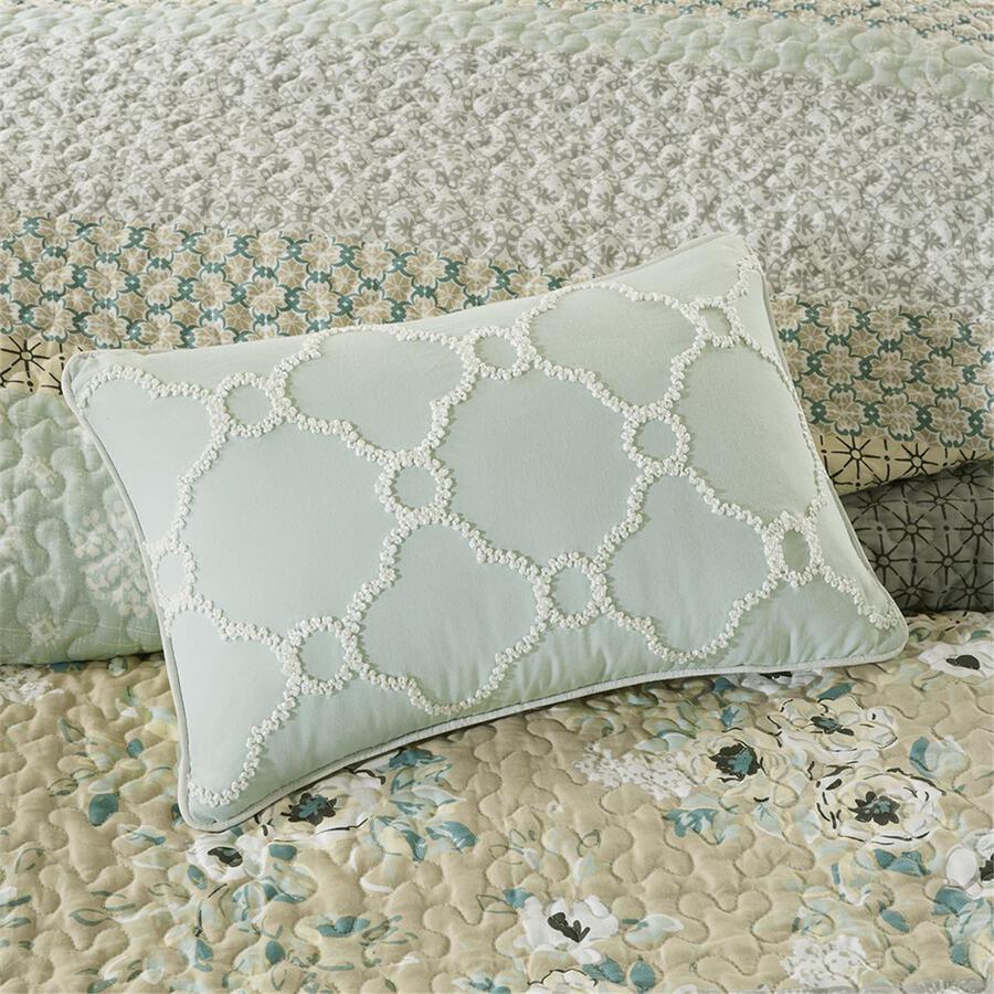 Olliix.com Comforters & Blankets - Willa Full/Queen 6 Piece Reversible Coverlet Set Green