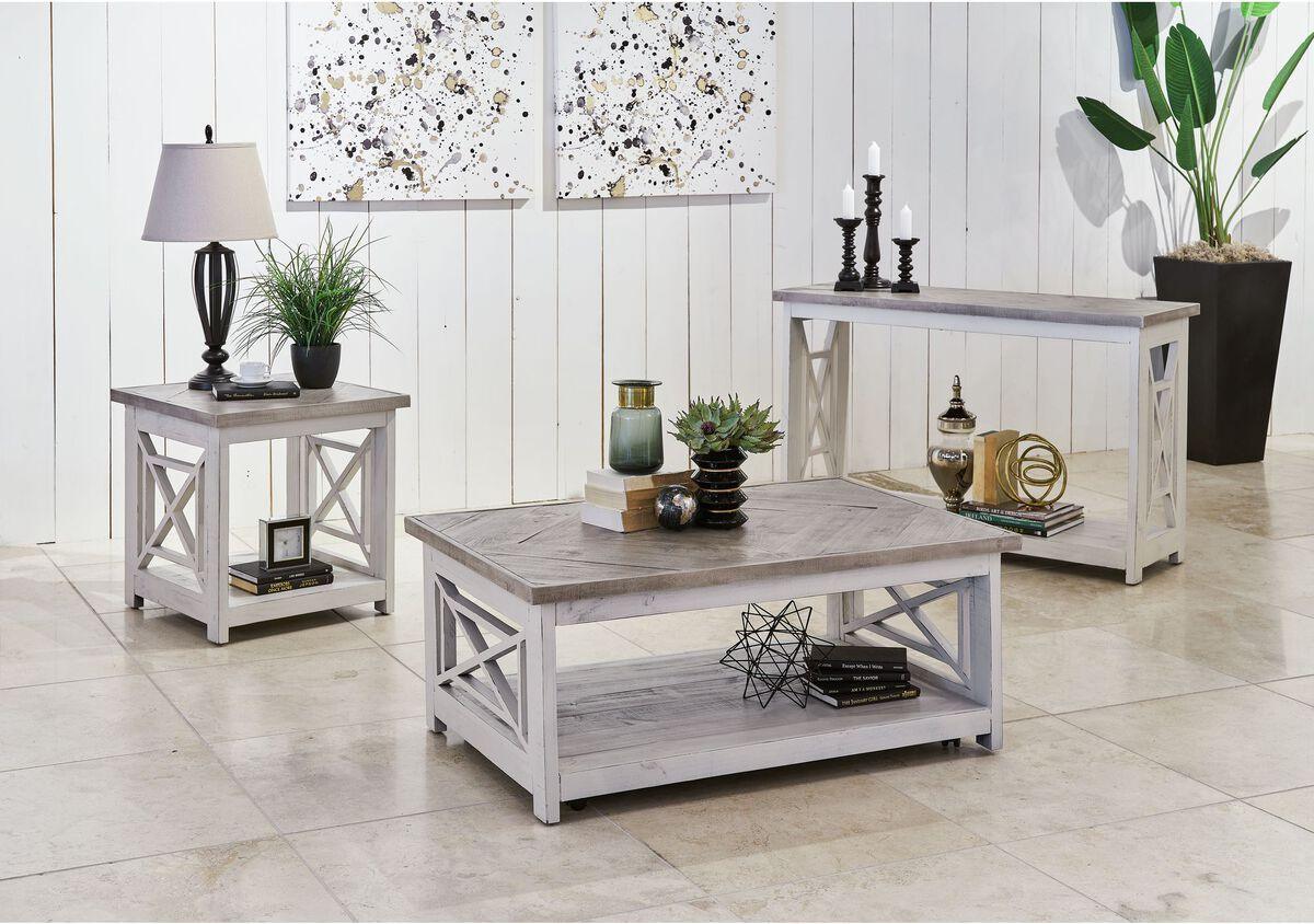 Elements Side & End Tables - Willa Square End Table in White