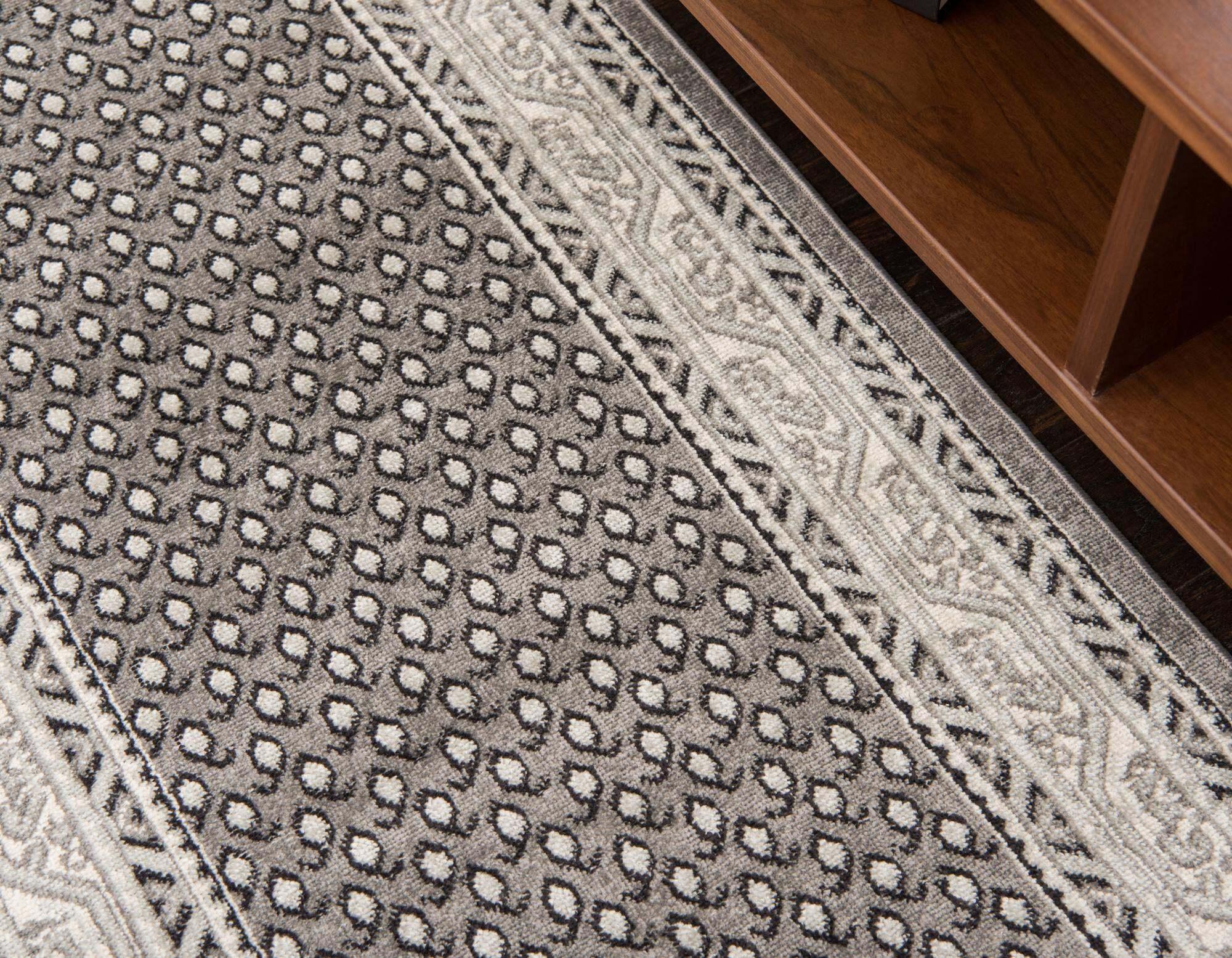 Unique Loom Indoor Rugs - Williamsburg Geometric 10 Ft Runner Rug Gray/Beige & Multicolor