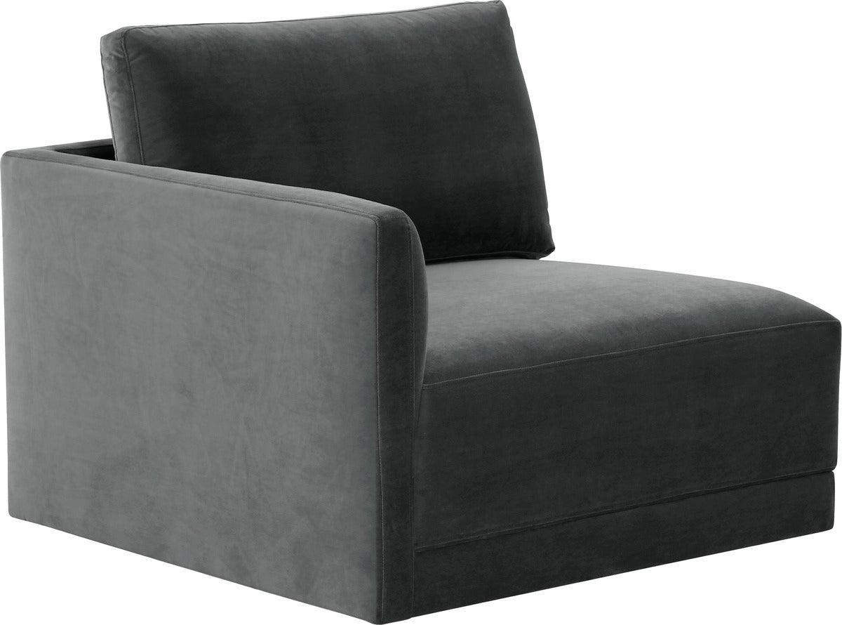 Tov Furniture Accent Chairs - Willow Charcoal LAF Corner Chair