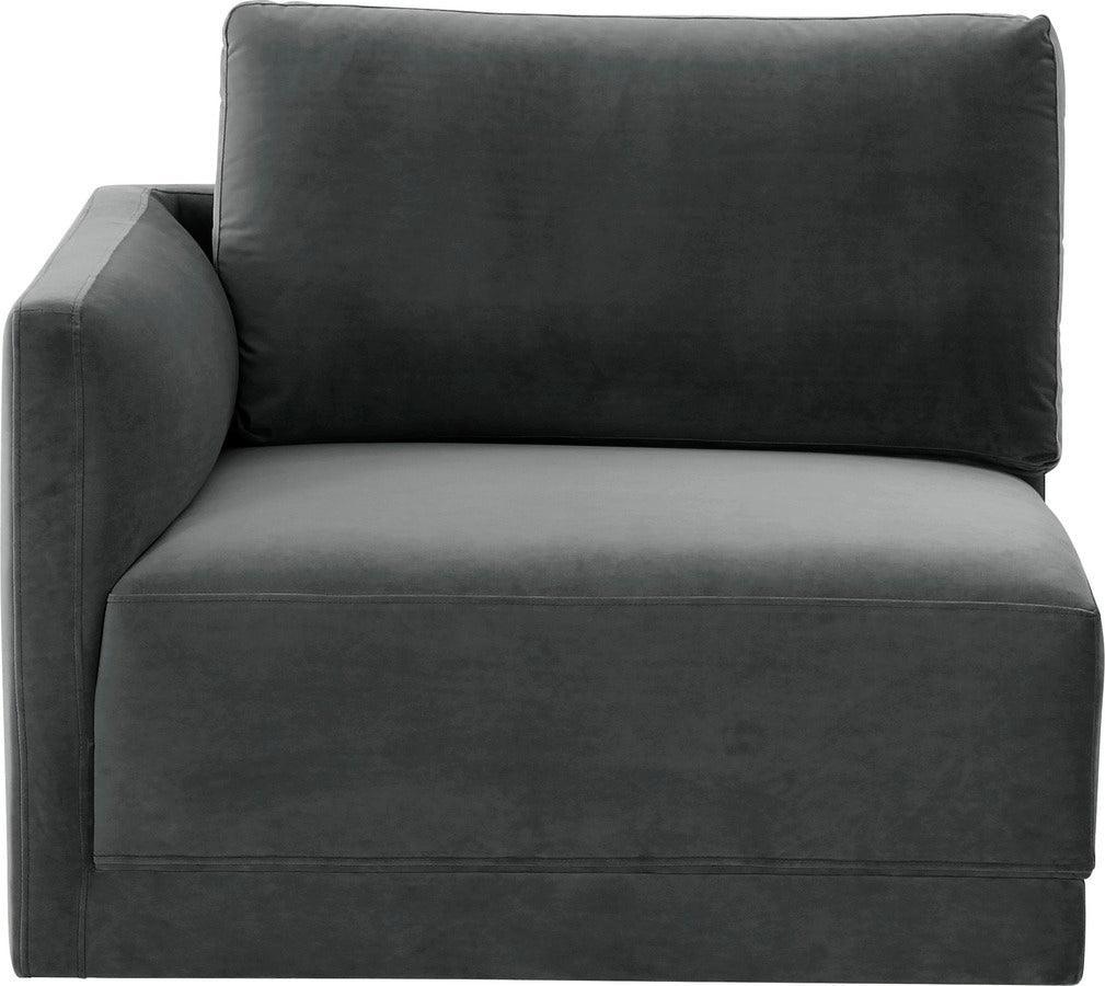 Tov Furniture Accent Chairs - Willow Charcoal LAF Corner Chair