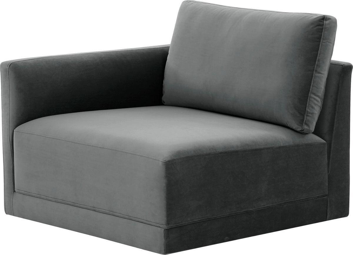 Tov Furniture Accent Chairs - Willow Charcoal LAF Corner Chair