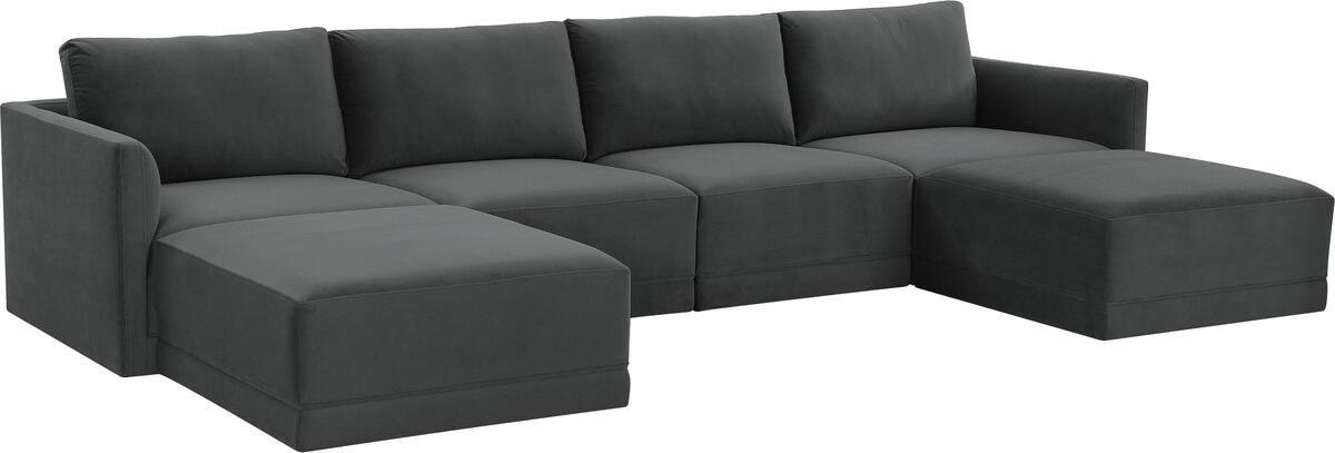 Tov Furniture Sectional Sofas - Willow Charcoal Modular U Sectional