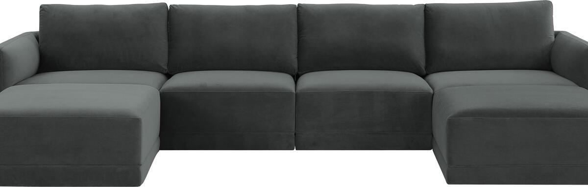 Tov Furniture Sectional Sofas - Willow Charcoal Modular U Sectional