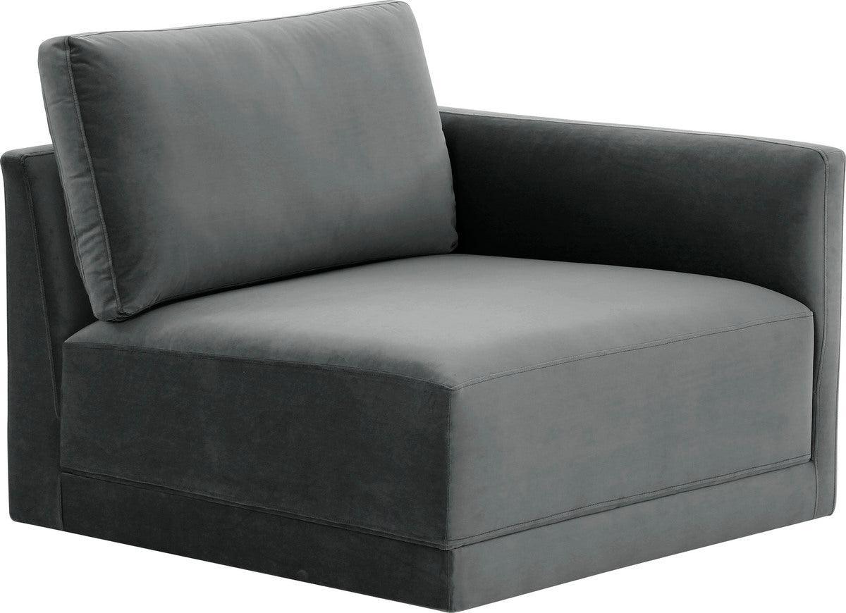 Tov Furniture Accent Chairs - Willow Charcoal RAF Corner Chair