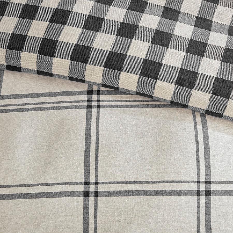 Olliix.com Comforters & Blankets - Willow King Oak Farm House Reversible Cotton Comforter Set Gray