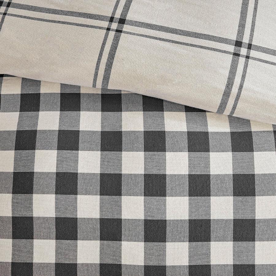 Olliix.com Comforters & Blankets - Willow King Oak Farm House Reversible Cotton Comforter Set Gray