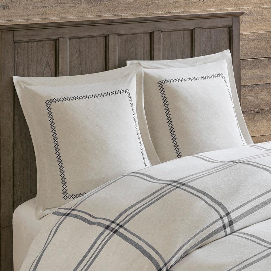 Olliix.com Comforters & Blankets - Willow King Oak Farm House Reversible Cotton Comforter Set Gray