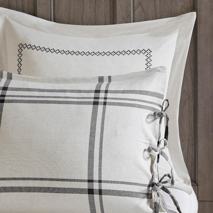 Olliix.com Comforters & Blankets - Willow King Oak Farm House Reversible Cotton Comforter Set Gray