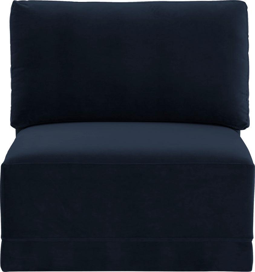 Tov Furniture Accent Chairs - Willow Navy Armless Chair