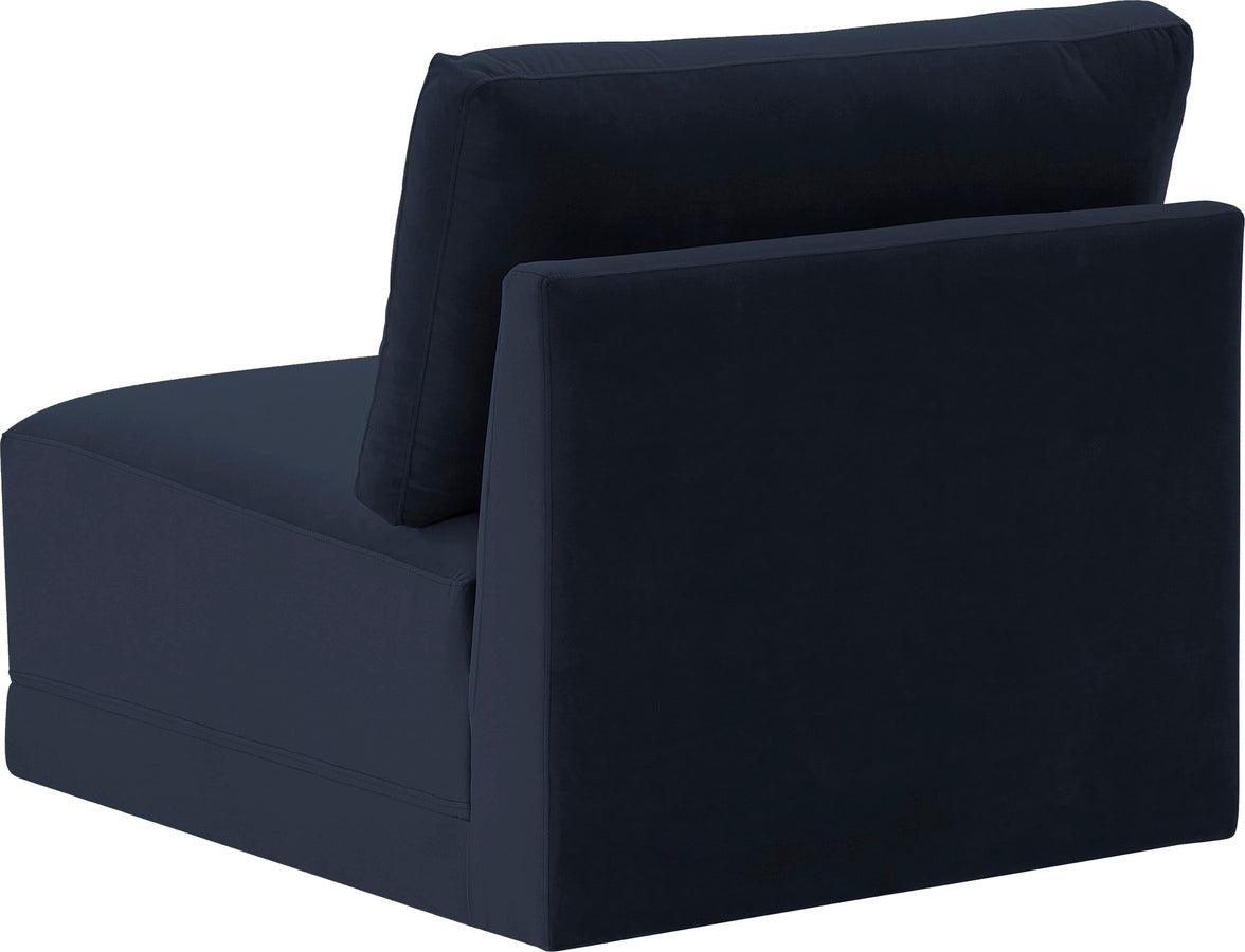 Tov Furniture Accent Chairs - Willow Navy Armless Chair