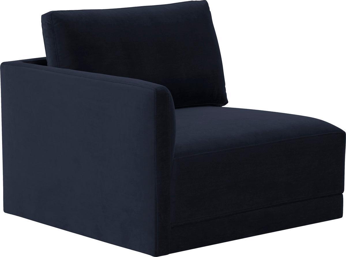 Tov Furniture Accent Chairs - Willow Navy LAF Corner Chair