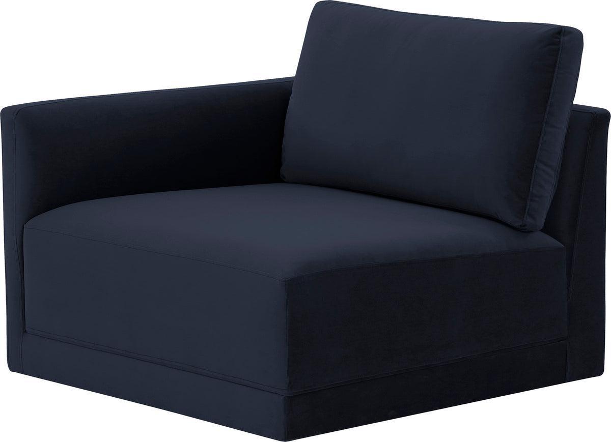 Tov Furniture Accent Chairs - Willow Navy LAF Corner Chair