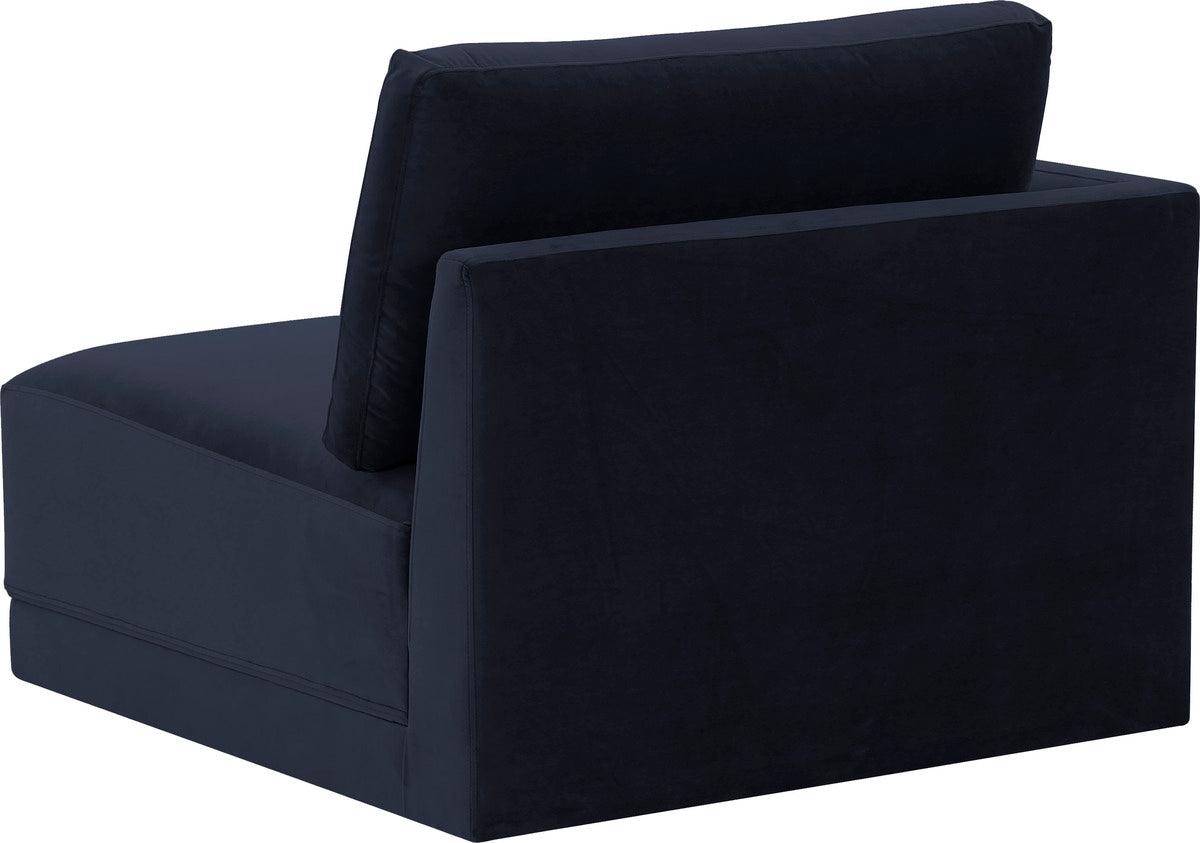 Tov Furniture Accent Chairs - Willow Navy LAF Corner Chair