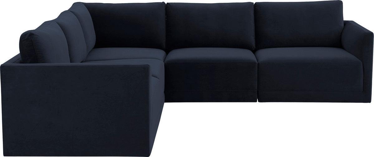 Tov Furniture Sectional Sofas - Willow Navy Modular L Sectional