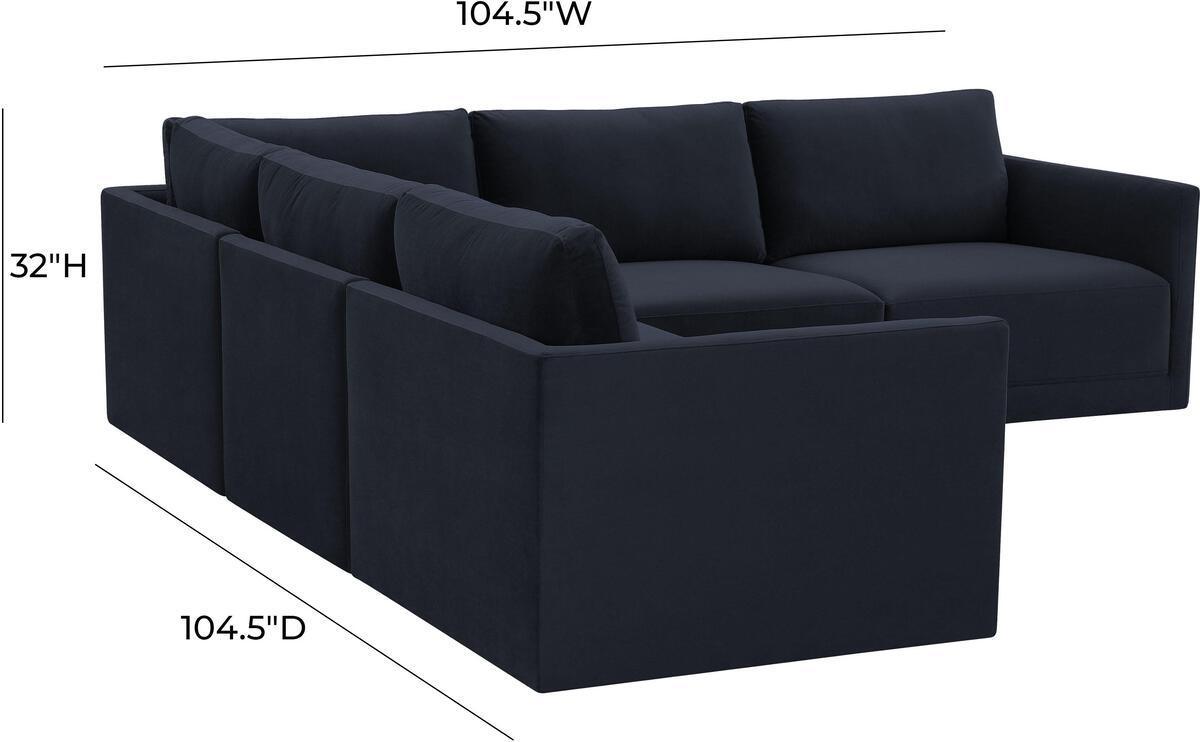 Tov Furniture Sectional Sofas - Willow Navy Modular L Sectional