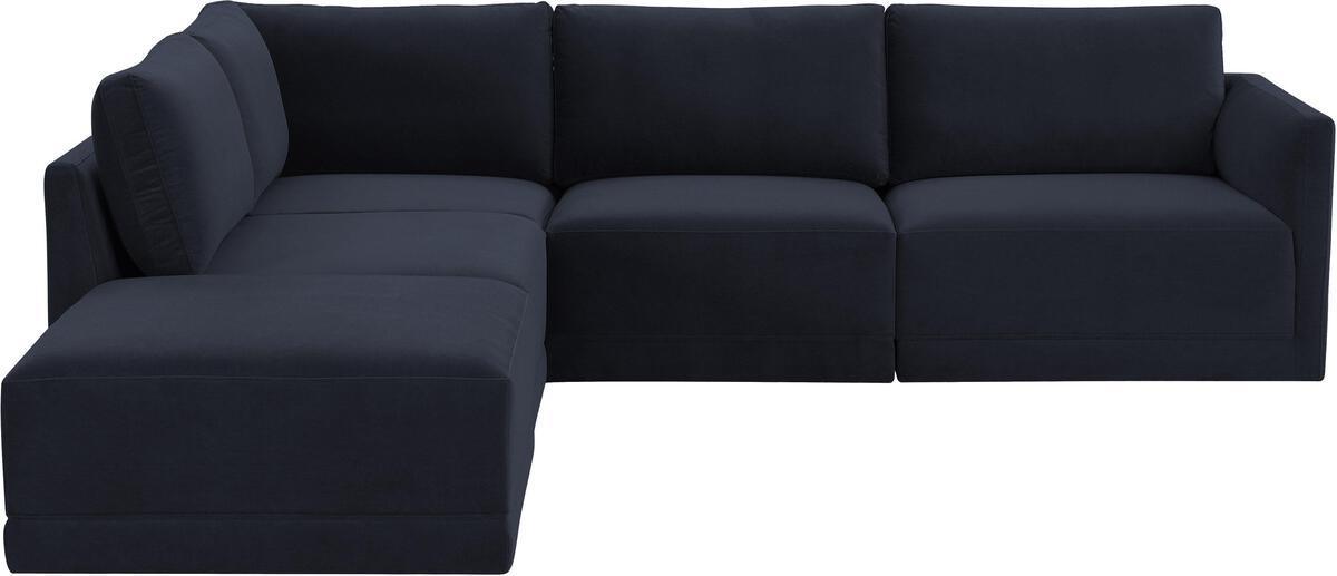 Tov Furniture Sectional Sofas - Willow Navy Modular LAF Sectional