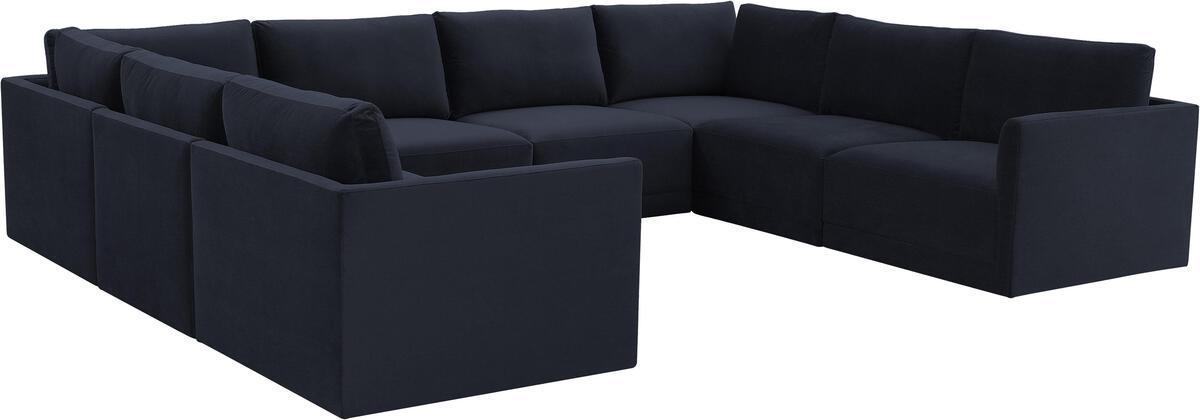 Tov Furniture Sectional Sofas - Willow Navy Modular Large U Sectional