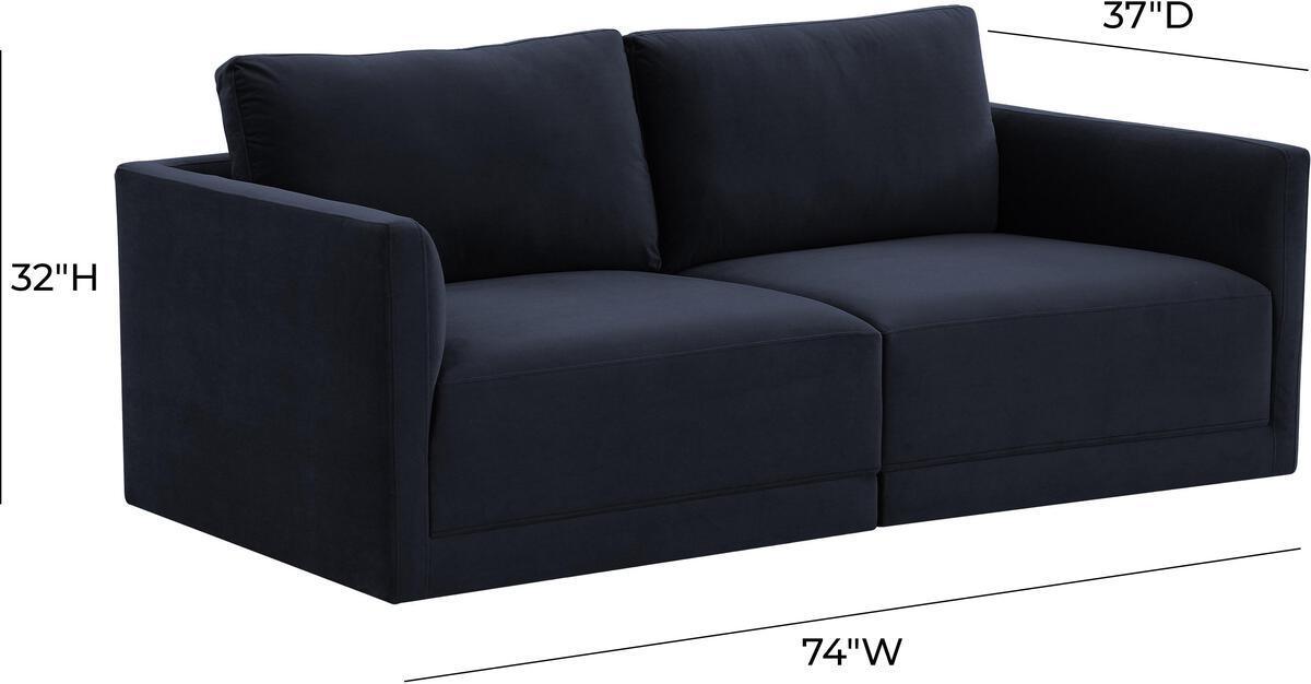 Tov Furniture Sofas & Couches - Willow Navy Modular Loveseat