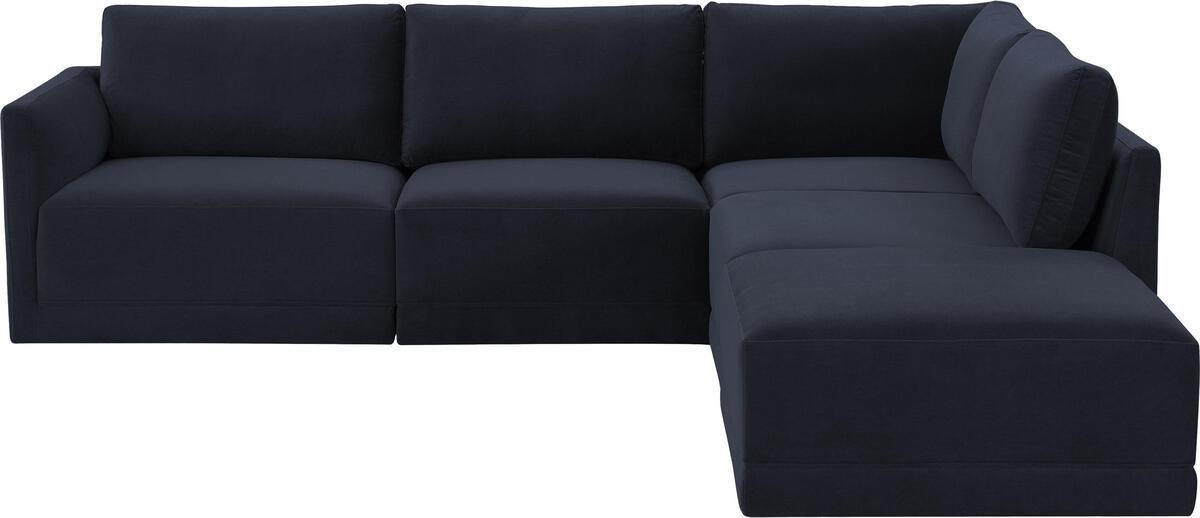 Tov Furniture Sectional Sofas - Willow Navy Modular RAF Sectional