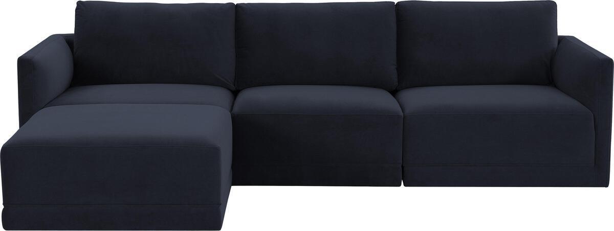 Tov Furniture Sectional Sofas - Willow Navy Modular Sectional