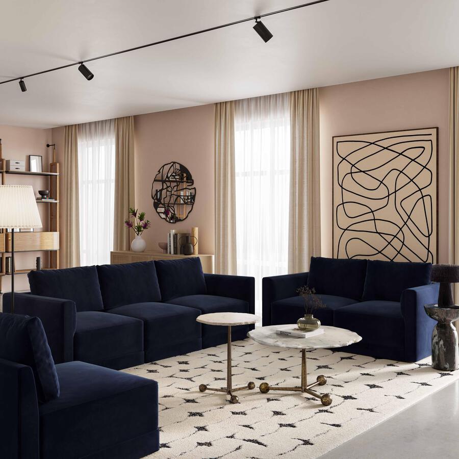 Tov Furniture Sofas & Couches - Willow Navy Modular Sofa
