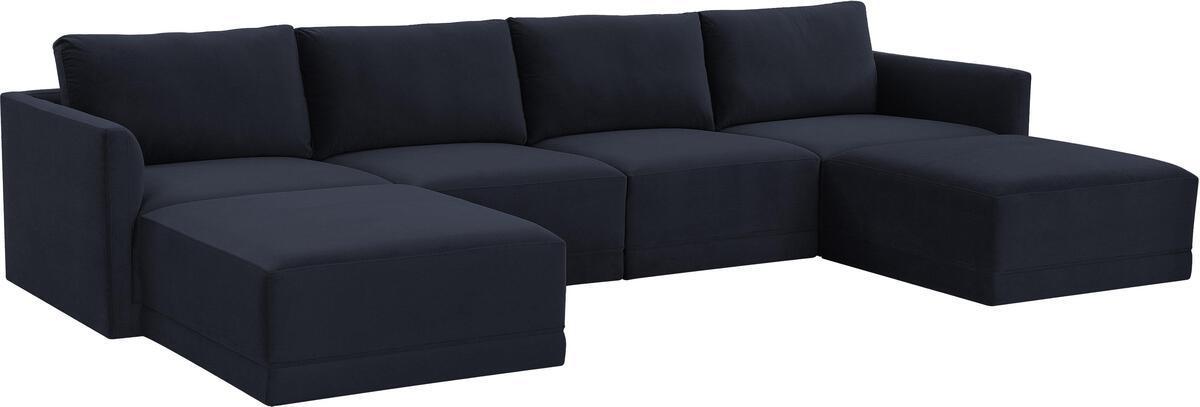 Tov Furniture Sectional Sofas - Willow Navy Modular U Sectional