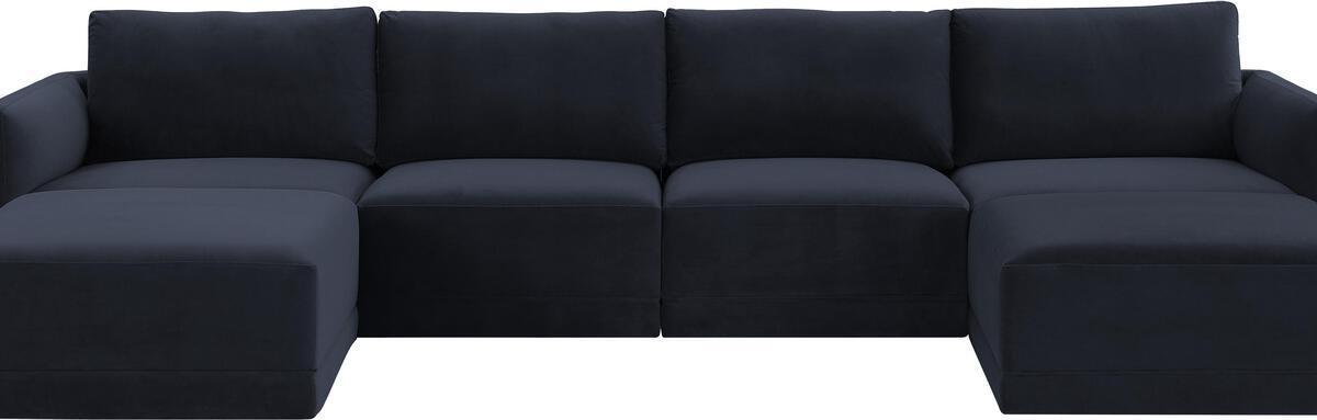 Tov Furniture Sectional Sofas - Willow Navy Modular U Sectional