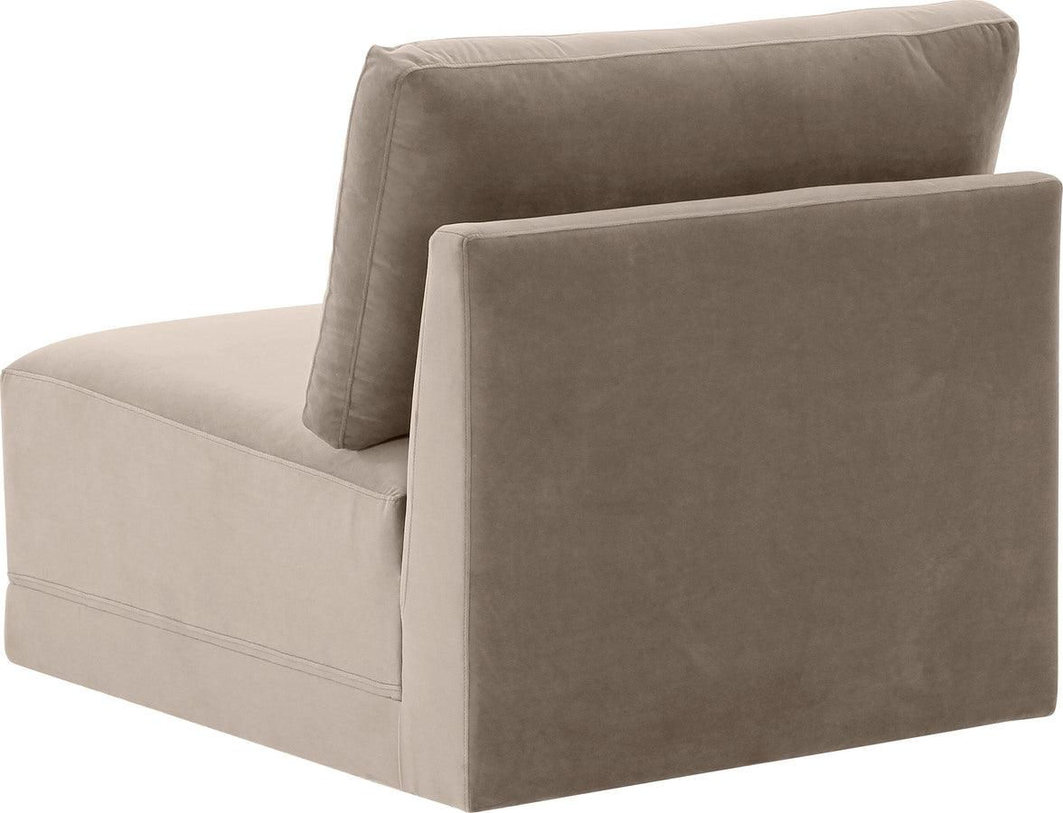 Tov Furniture Accent Chairs - Willow Taupe Armless Chair