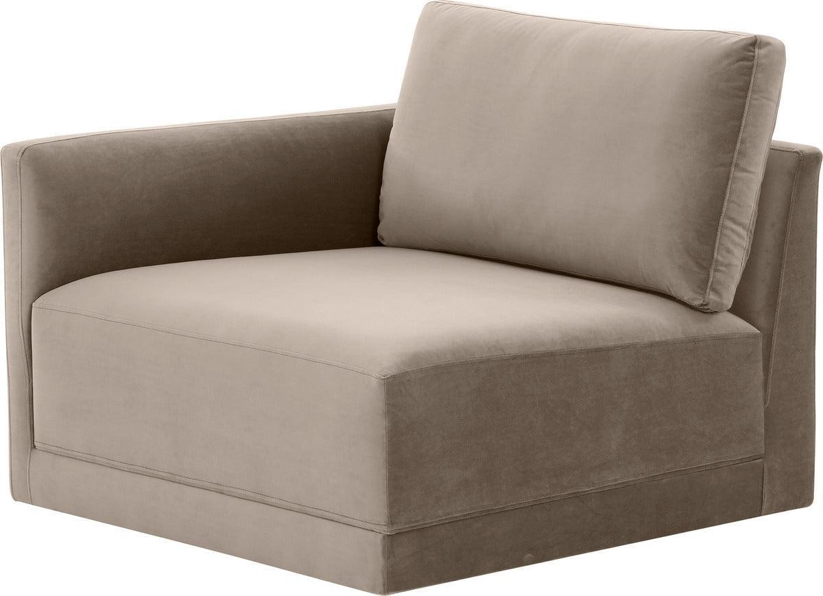 Tov Furniture Accent Chairs - Willow Taupe LAF Corner Chair