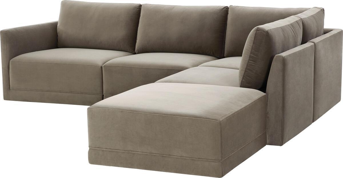 Tov Furniture Sectional Sofas - Willow Taupe Modular RAF Sectional