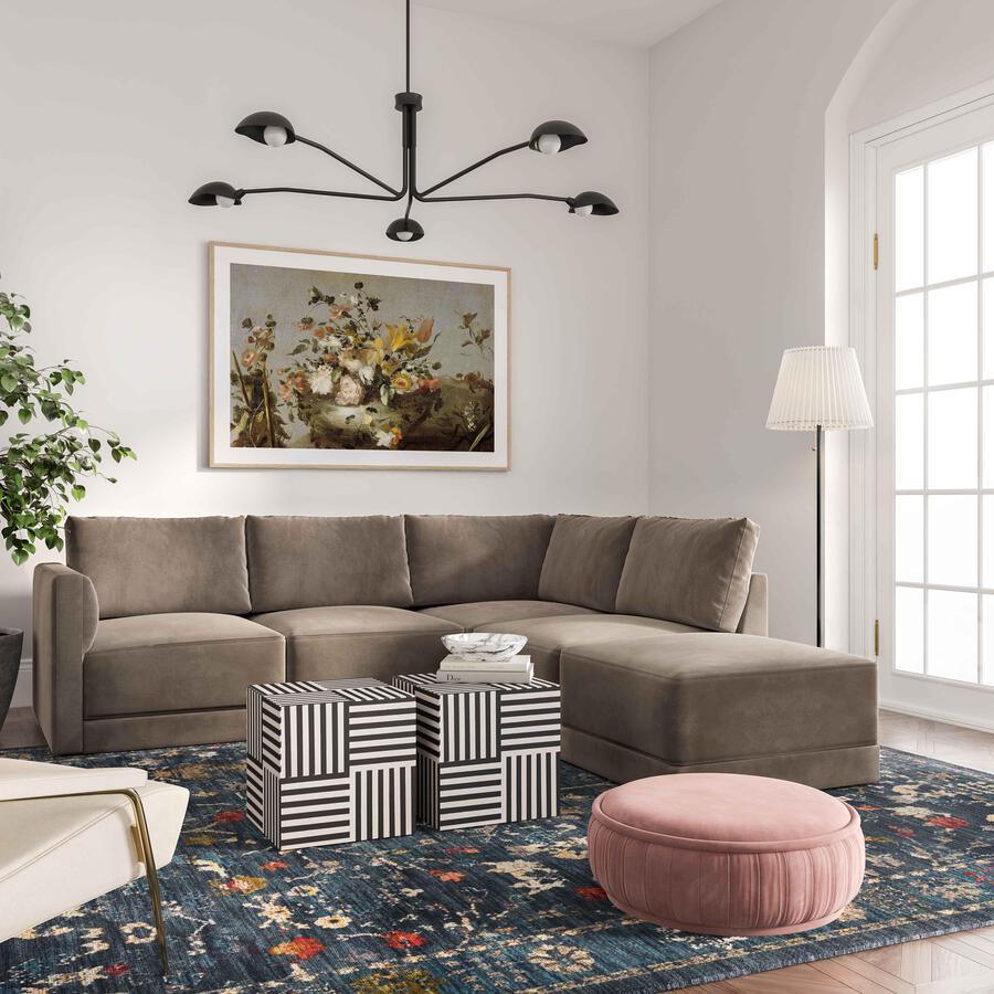 Tov Furniture Sectional Sofas - Willow Taupe Modular RAF Sectional