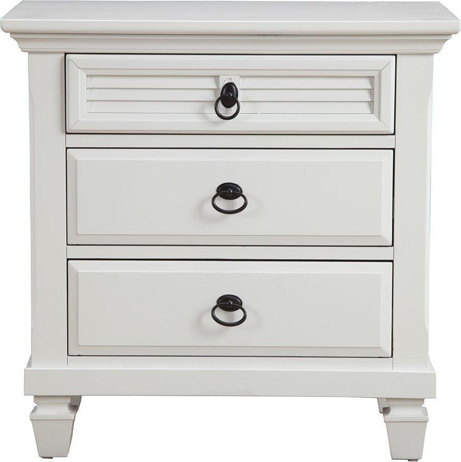 Alpine Furniture Nightstands & Side Tables - Winchester 3 Drawer Nightstand White