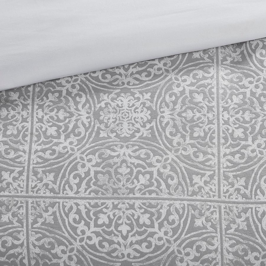 Olliix.com Comforters & Blankets - Windham Jacquard Comforter Set Grey