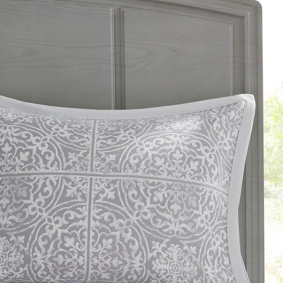 Olliix.com Comforters & Blankets - Windham Jacquard Comforter Set Grey