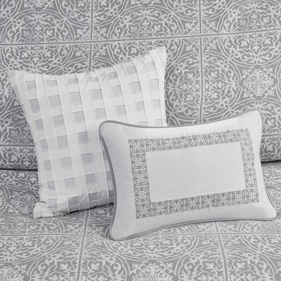 Olliix.com Comforters & Blankets - Windham Jacquard Comforter Set Grey