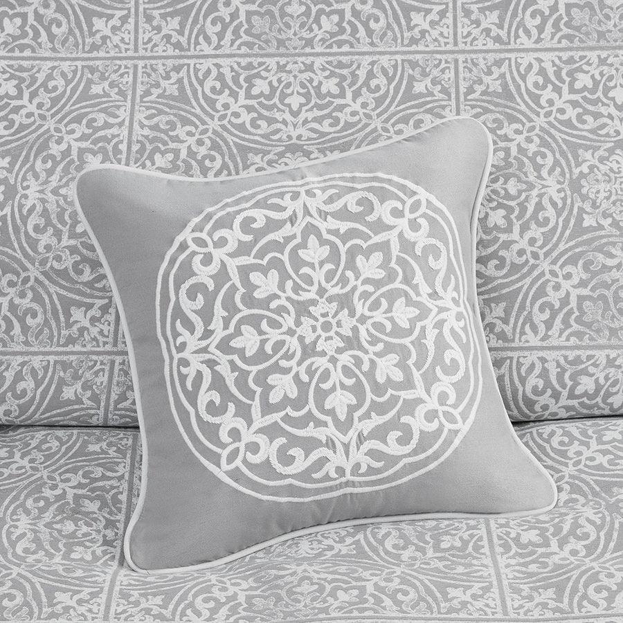 Olliix.com Comforters & Blankets - Windham Jacquard Comforter Set Grey