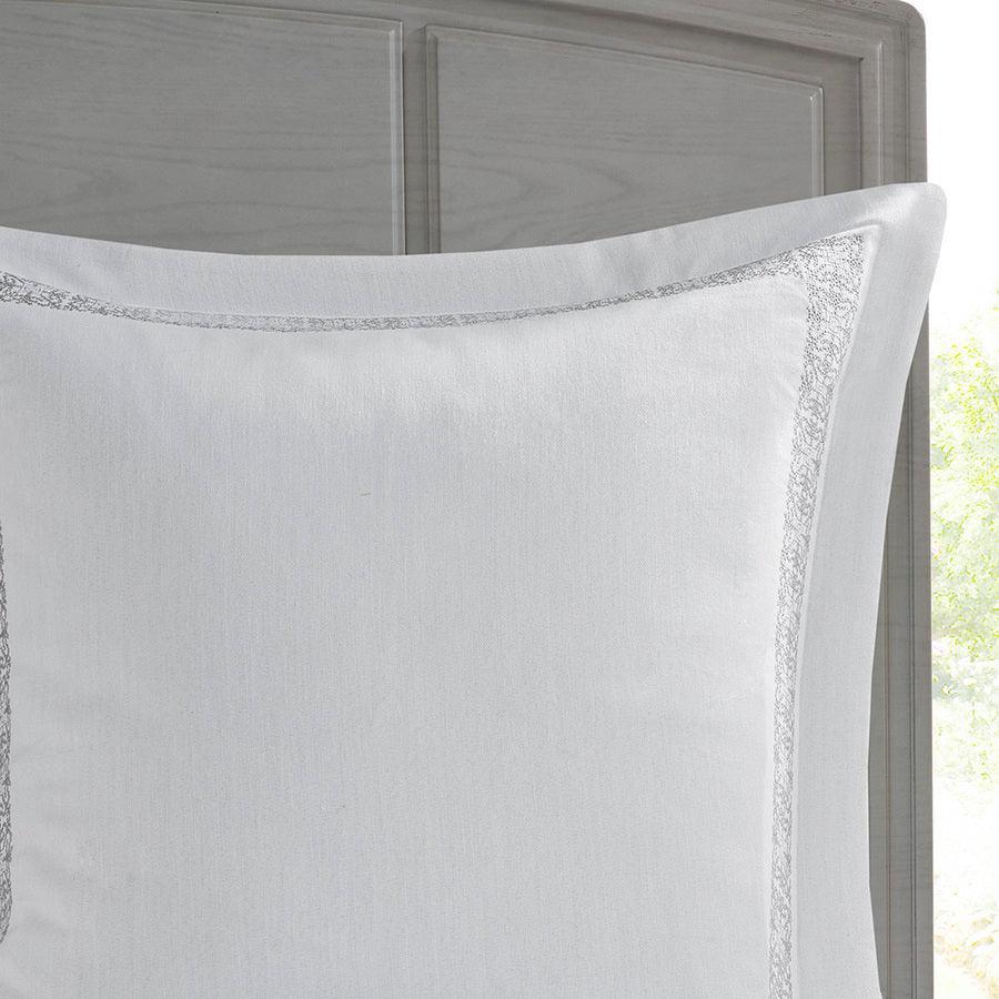 Olliix.com Comforters & Blankets - Windham Jacquard Comforter Set Grey