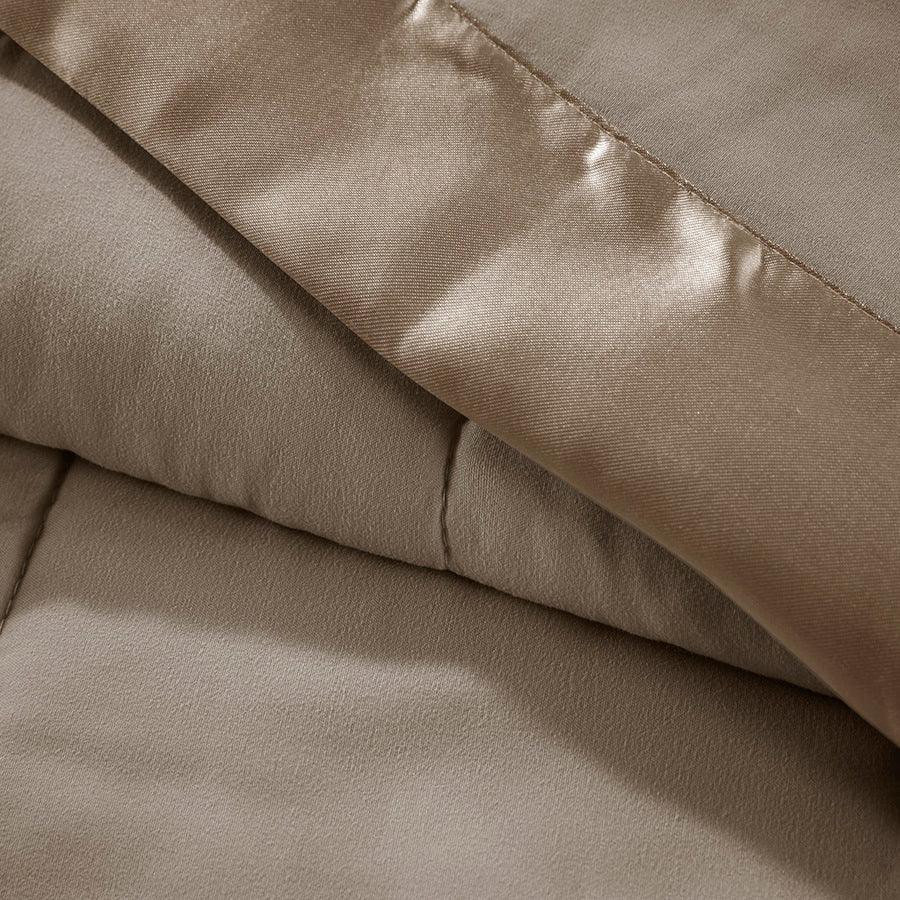 Olliix.com Comforters & Blankets - Windom Casual All Season Microfiber Down Alt Blanket with 3M Scotchgard Full/Queen Brown