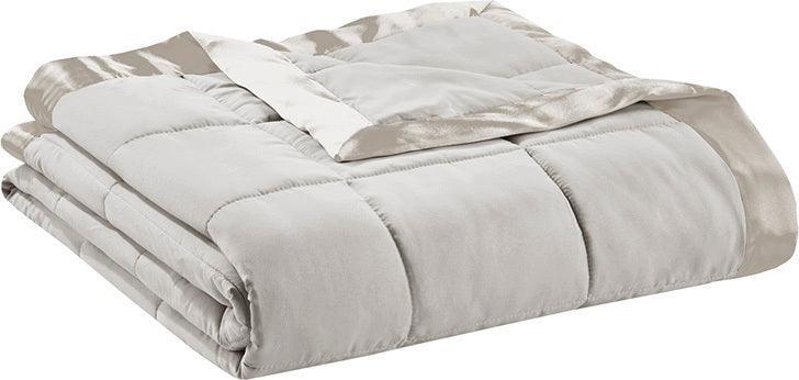 Olliix.com Comforters & Blankets - Windom Casual All Season Microfiber Down Alt Blanket with 3M Scotchgard King Gray