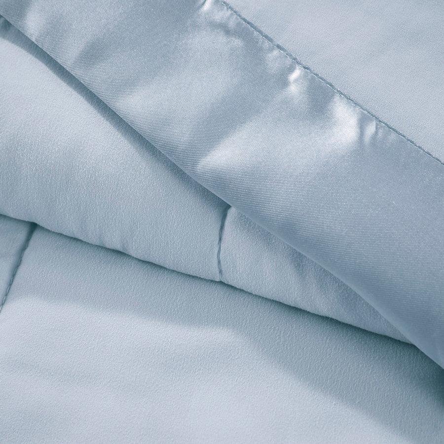 Olliix.com Comforters & Blankets - Windom Casual All Season Microfiber Down Alt Blanket with 3M Scotchgard Twin Blue