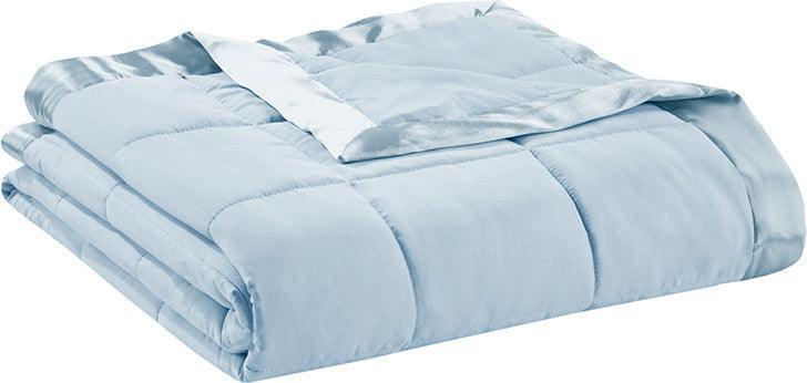 Olliix.com Comforters & Blankets - Windom Casual All Season Microfiber Down Alt Blanket with 3M Scotchgard Twin Blue