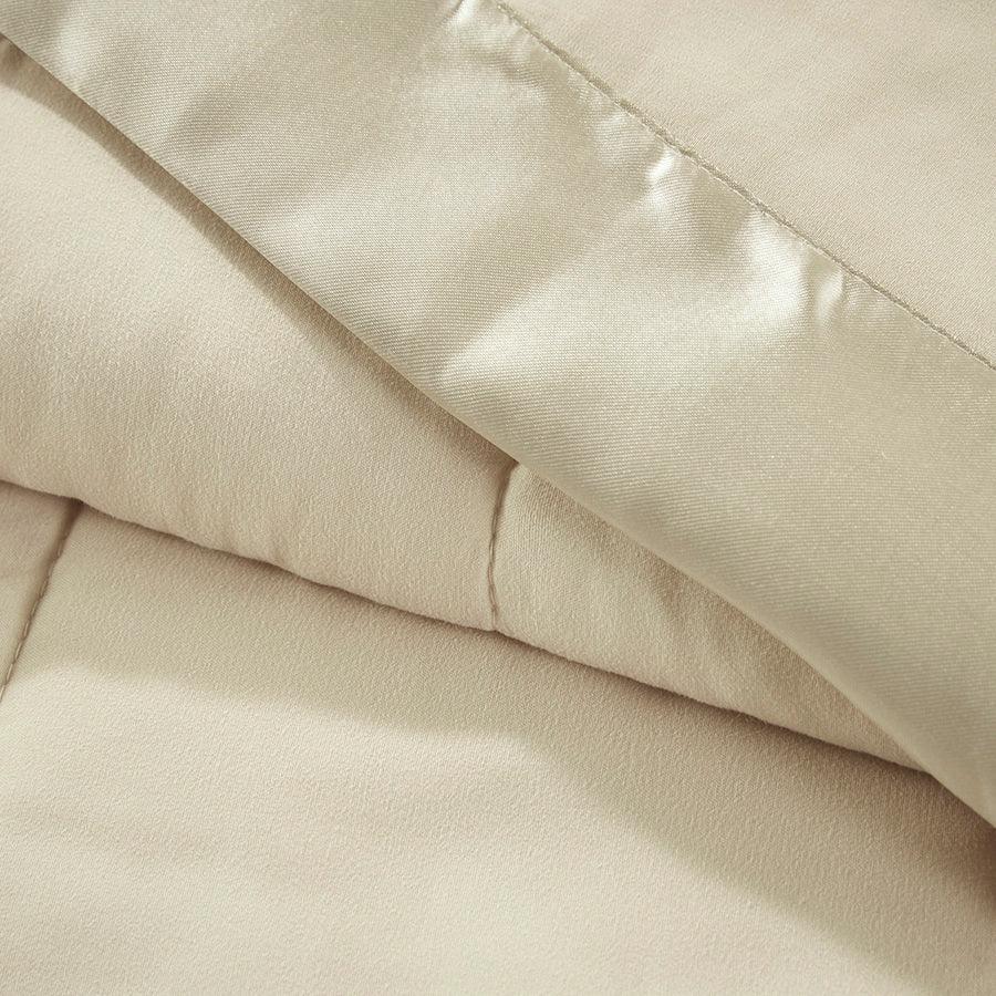 Olliix.com Comforters & Blankets - Windom Casual All Season Microfiber Down Alt Blanket with 3M Scotchgard Twin Ivory