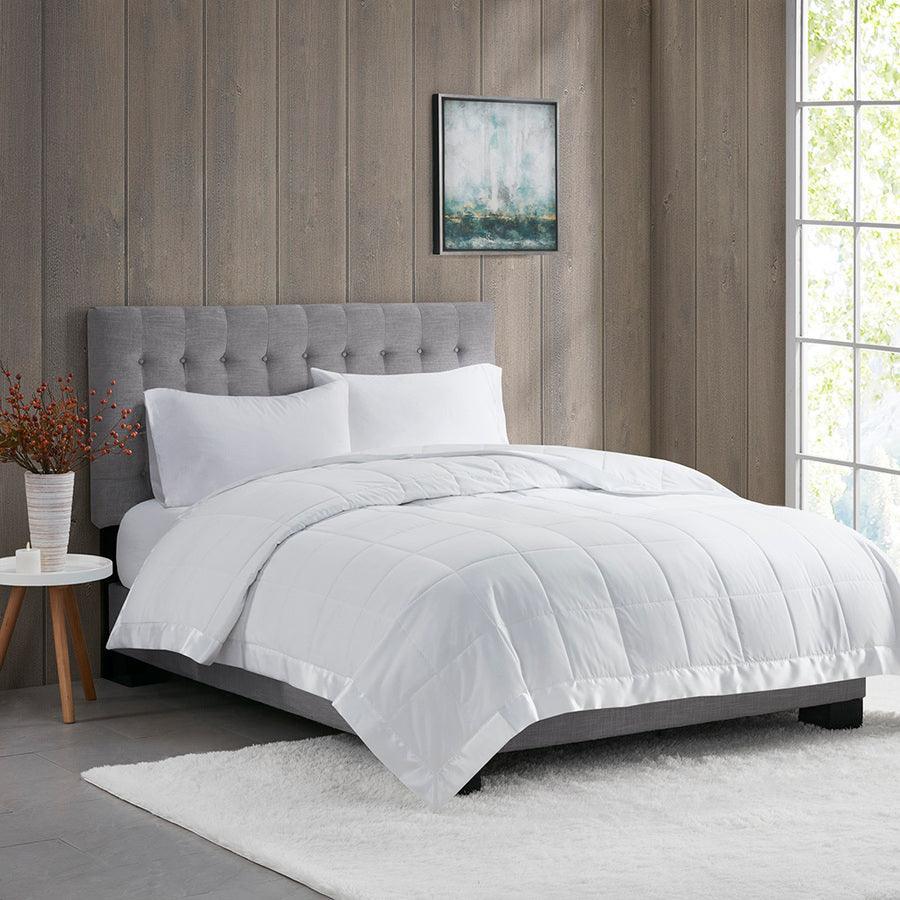 Olliix.com Comforters & Blankets - Windom Casual All Season Microfiber Down Alt Blanket with 3M Scotchgard Twin White