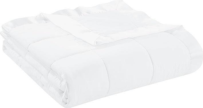 Olliix.com Comforters & Blankets - Windom Casual All Season Microfiber Down Alt Blanket with 3M Scotchgard Twin White